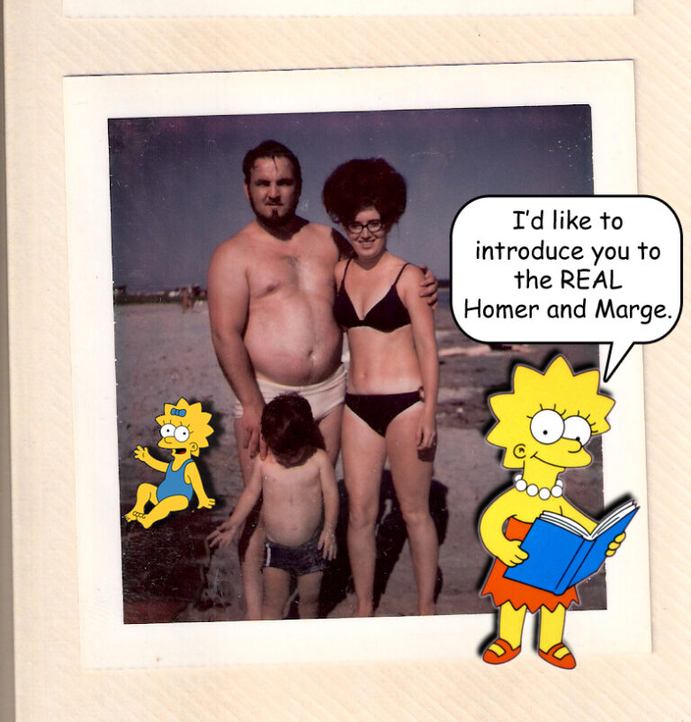 The Moores family as the Simpsons